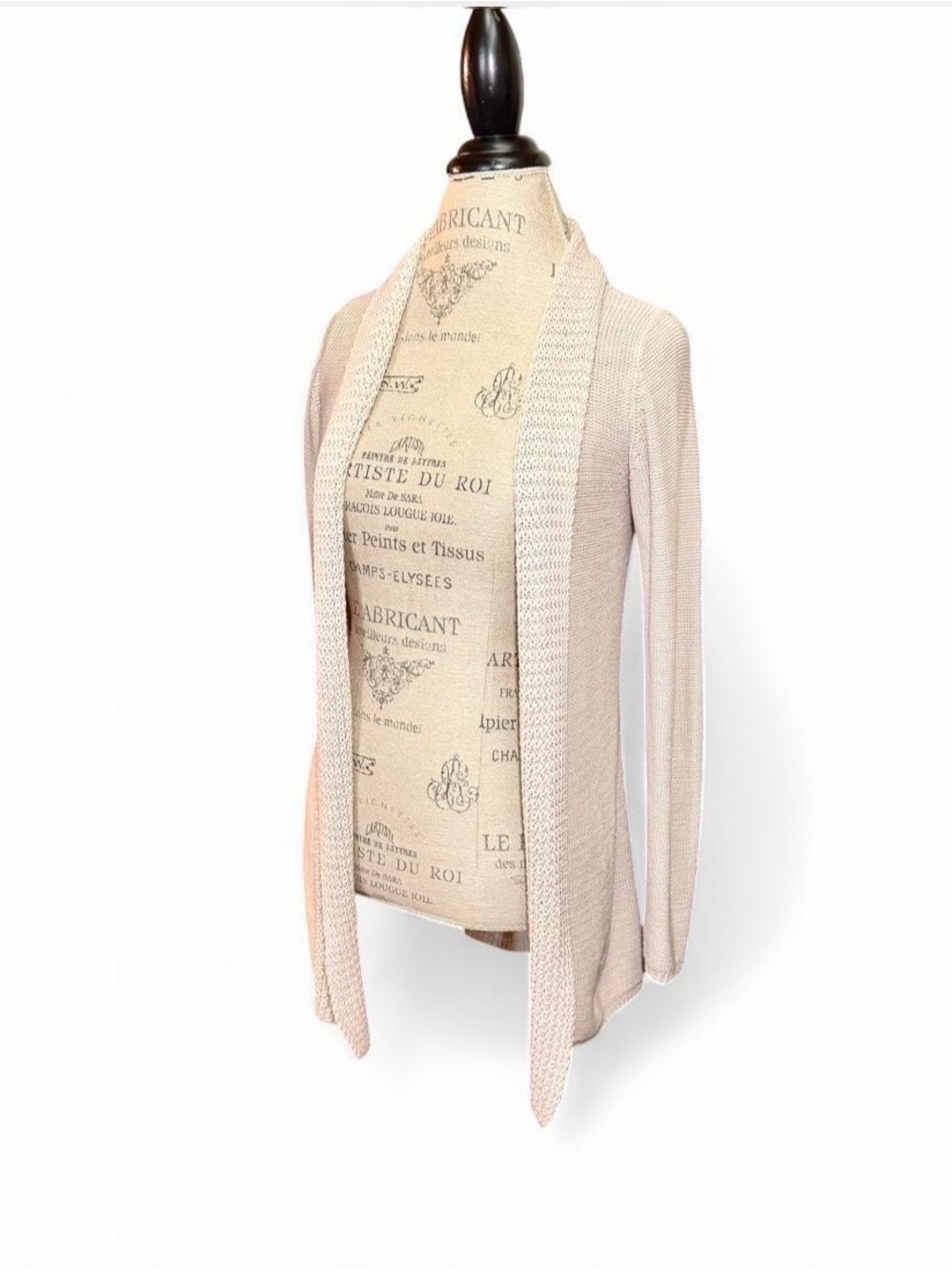 Belldini Beige Oatmeal Open Knit Duster Cardigan Sz S